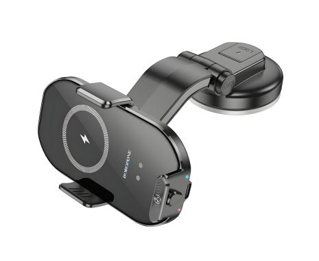 Магнитный автодержатель Borofone BH206 с беспроводной зарядкой, черный