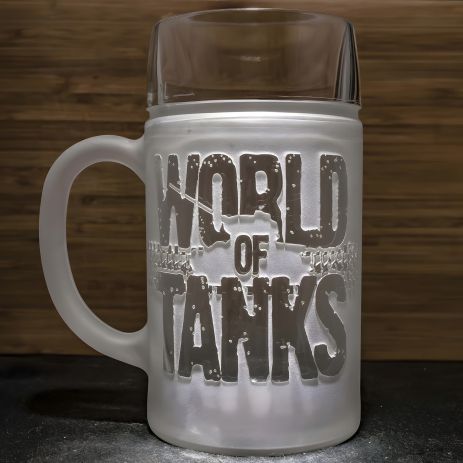 Пивной бокал World of Tanks "Мир танков" с гравировкой, 1 литр Пивной бокал World of Tanks "Мир танков" с гравировкой, 1 литр