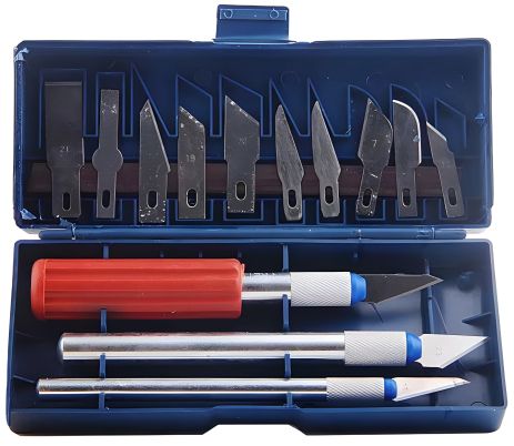 Aida A-313 Набор скальпелей (нож d=7mm с лезвиями 6 шт, нож d=10mm с лезвиями 4 шт, нож d=10mm с усиленной рукояткой)