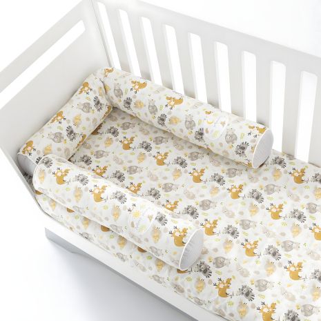 Бортики-валики для детской кроватки 2 шт., TM PAPAELLA 60х15 см, 120х15 см хлопок обнимашки/серая полоска (8-34533*005) Бортики-валики для детской кроватки 2 шт., TM PAPAELLA 60х15 см, 120х15 см хлопок обнимашки/серая полоска (8-34533*005)