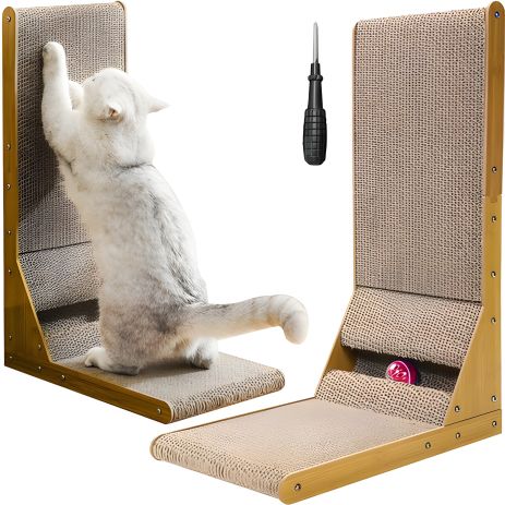 Кутова дряпка для котів від Purlov: царапка + м'яч