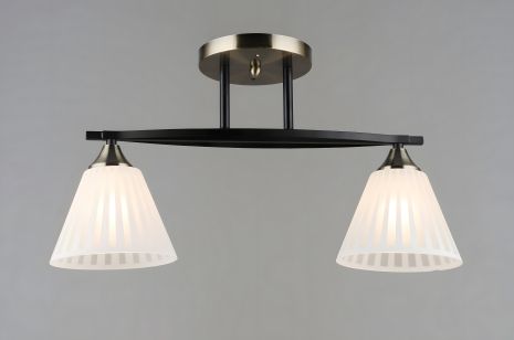 Стельова люстра Sirius B N6588/2 BK+AB з 2 плафонами