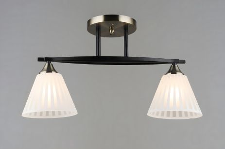 Стельова люстра Sirius B N6588/2 BK+AB з 2 плафонами Стельова люстра Sirius B N6588/2 BK+AB з 2 плафонами