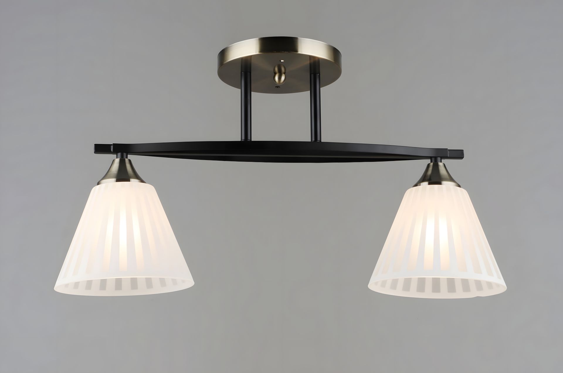 Стельова люстра Sirius B N6588/2 BK+AB з 2 плафонами Стельова люстра Sirius B N6588/2 BK+AB з 2 плафонами