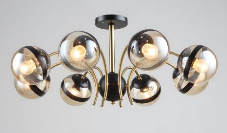 Сучасна люстра для вітальні Sirius B A4321/8 у кольорах COP+BK Сучасна люстра для вітальні Sirius B A4321/8 у кольорах COP+BK
