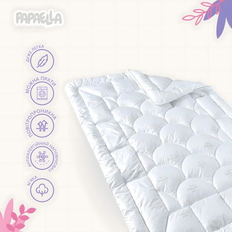 Дитяча ковдра Super Soft Classic PAPAELLA 100x135 см м'яка антиалергійна, штучний пух, біла (8-11863)