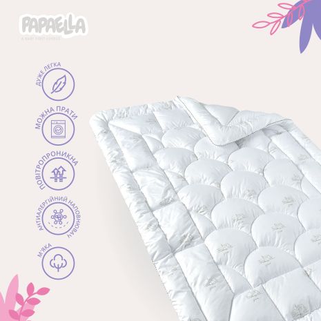 Детское одеяло Super Soft Classic PAPAELLA 100x135 см мягкое антиаллергическое, искусственный пух, белое (8-11863)