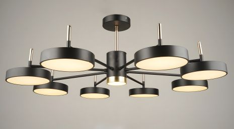 Sirius B світлодіодна люстра стельова N4192/8 BK+FGD
