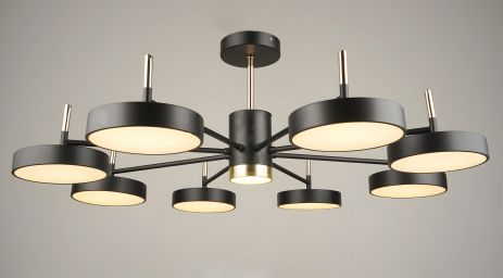 Люстра стельова світлодіодна Sirius B N4192/8 BK+FGD