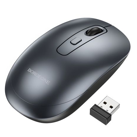 Беспроводная мышь Borofone BG13 2.4G black metal gray Беспроводная мышь Borofone BG13 2.4G black metal gray