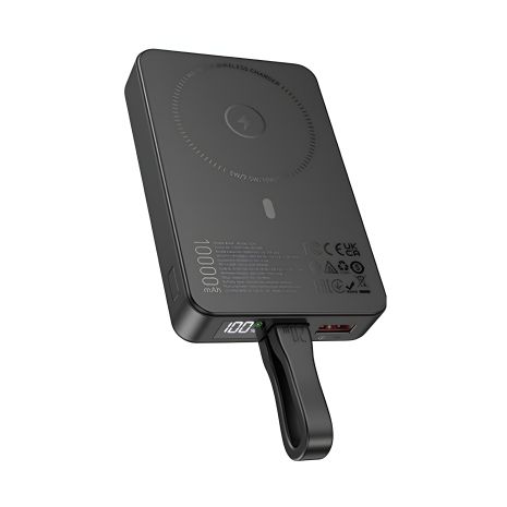 Power bank Hoco Q24 10000mAh 22.5W PD 20W магнітний з функцією бездротової зарядки black Power bank Hoco Q24 10000mAh 22.5W PD 20W магнітний з функцією бездротової зарядки black