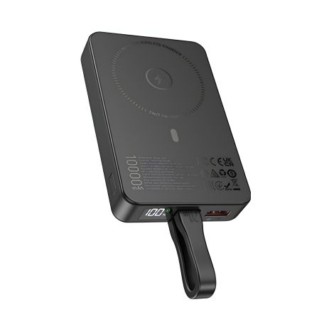 Power bank Hoco Q24 10000mAh 22.5W PD 20W магнітний з функцією бездротової зарядки black Power bank Hoco Q24 10000mAh 22.5W PD 20W магнітний з функцією бездротової зарядки black