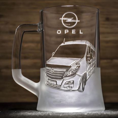 Пивний келих з гравіюванням авто, Opel Movano - ідеал для автофанів