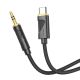 AUX кабель Hoco UPA30 Type-C to Jack 3.5 1m black AUX кабель Hoco UPA30 Type-C to Jack 3.5 1m black