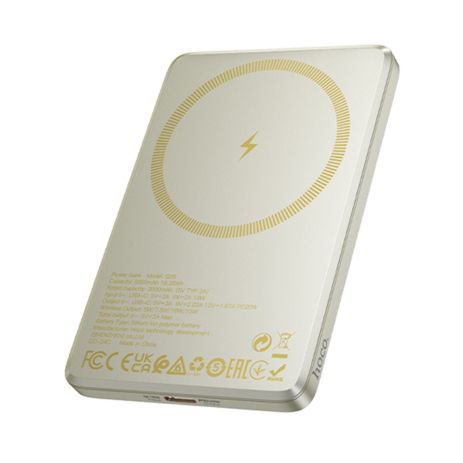 Power bank Hoco Q26 5000mAh PD 20W магнітний з функцією бездротової зарядки titanium gold Power bank Hoco Q26 5000mAh PD 20W магнітний з функцією бездротової зарядки titanium gold