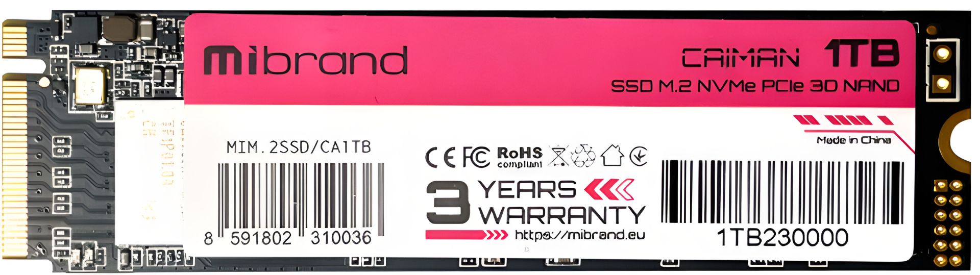SSD M.2 Wibrand Caiman 1TB, NVMe, 2280, PCIe 3.0, 3D NAND SSD M.2 Wibrand Caiman 1TB, NVMe, 2280, PCIe 3.0, 3D NAND