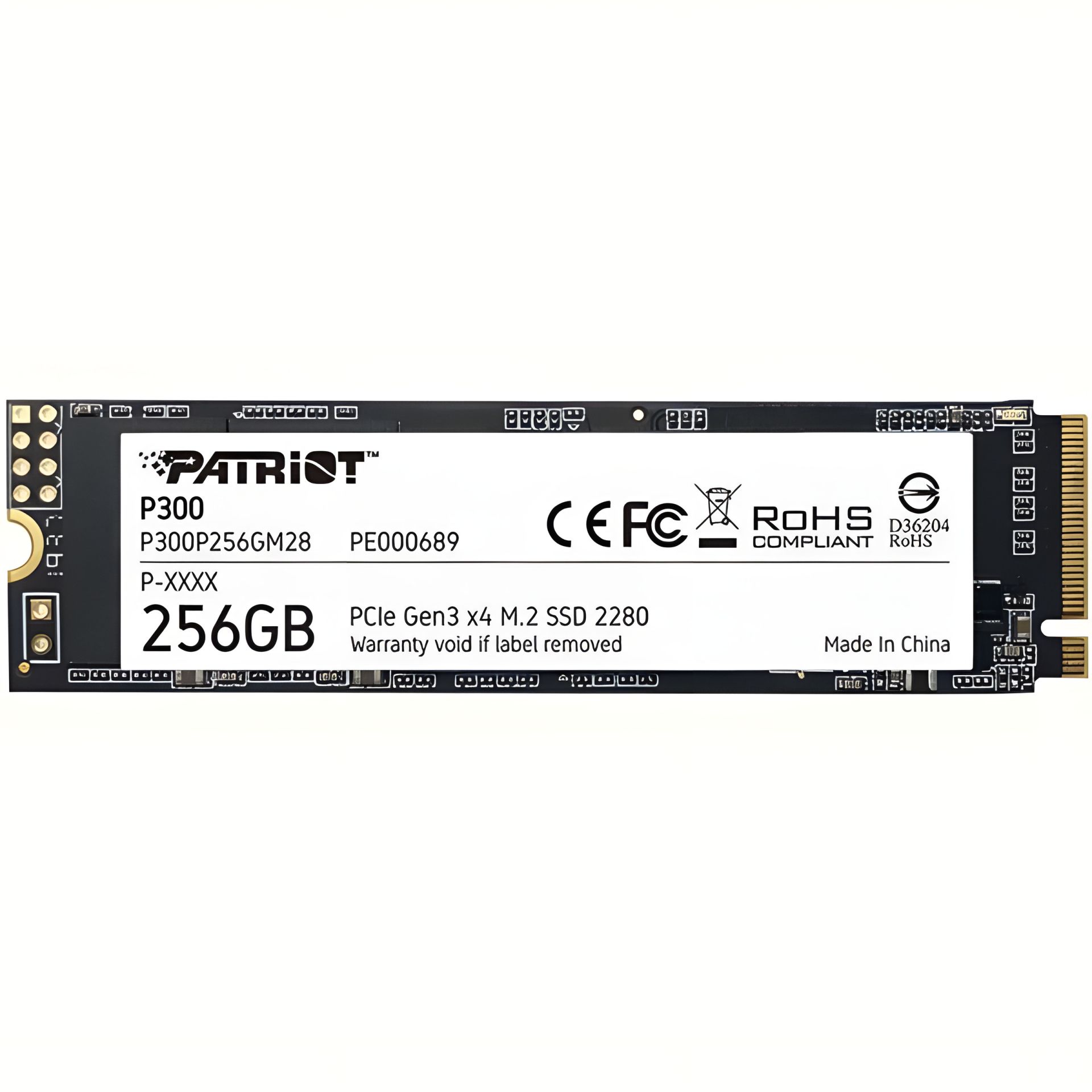 SSD M.2 Patriot P300 256GB NVMe 2280 PCIe 3.0 3D TLC SSD M.2 Patriot P300 256GB NVMe 2280 PCIe 3.0 3D TLC
