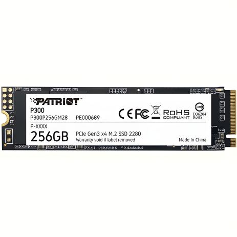 SSD Patriot P300 M.2 256GB NVMe 2280 PCIe 3.0 3D TLC SSD Patriot P300 M.2 256GB NVMe 2280 PCIe 3.0 3D TLC