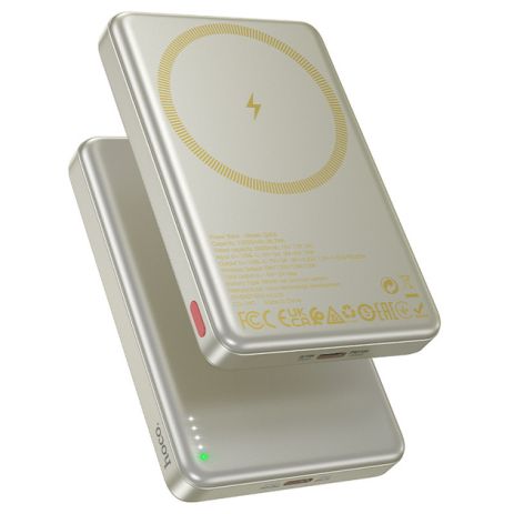 Power bank Hoco Q26A 10000mAh PD 20W магнітний з функцією бездротової зарядки titanium gold Power bank Hoco Q26A 10000mAh PD 20W магнітний з функцією бездротової зарядки titanium gold