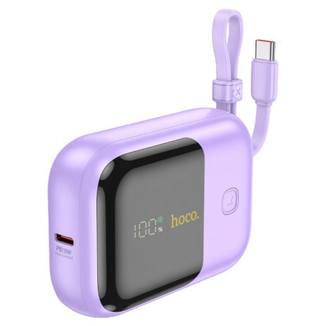 Повербанк Hoco Q20 Fountain 22.5W+PD20W fully with digital display and cable 10000mAh Purple