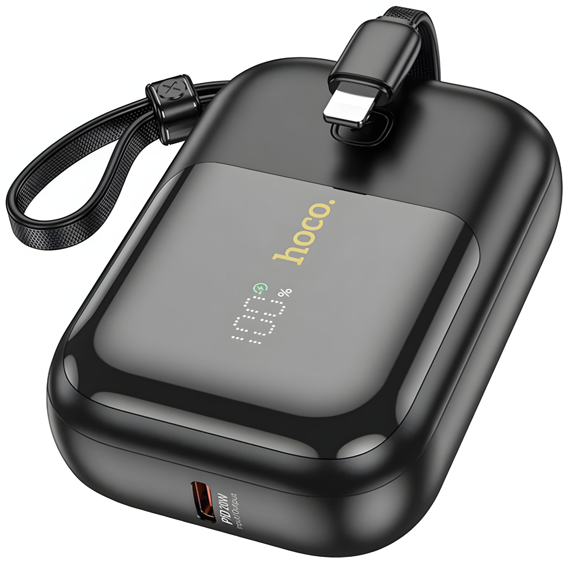 Power Bank Hoco Q20 Fountain 22.5W + PD20W fully з цифровим пристроєм і cable 10000mAh Black Power Bank Hoco Q20 Fountain 22.5W + PD20W fully з цифровим пристроєм і cable 10000mAh Black