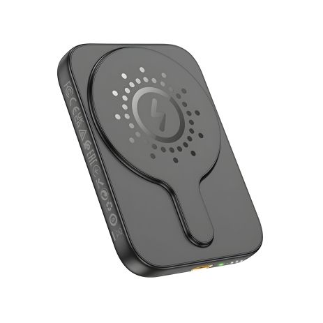 Магнітний Power bank Hoco J117 5000mAh з функцією бездротової зарядки Чорний