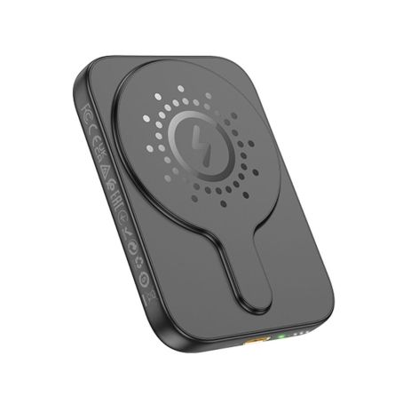 Power bank Hoco J117 5000mAh магнітний з функцією бездротової зарядки чорний Power bank Hoco J117 5000mAh магнітний з функцією бездротової зарядки чорний