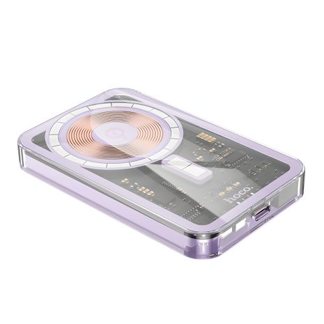Power bank HOCO Q14 PD20W 5000 mAh MagSafe wireless charging purple Power bank HOCO Q14 PD20W 5000 mAh MagSafe wireless charging purple