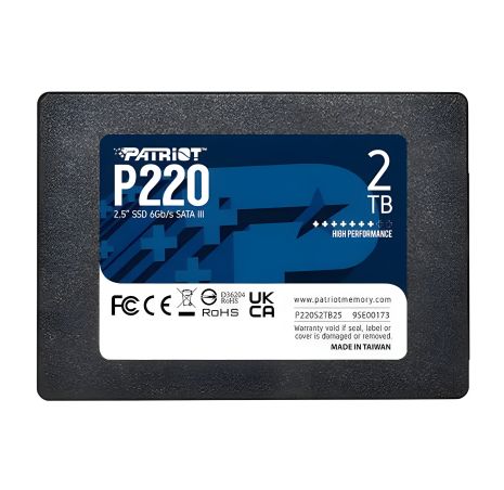 SSD Patriot P220 2TB 2.5" 7mm SATAIII Storage Drive SSD Patriot P220 2TB 2.5" 7mm SATAIII Storage Drive