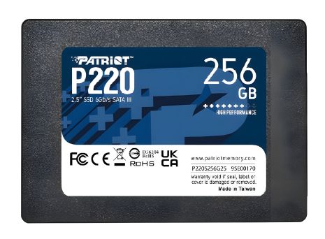 SSD Patriot P220 256GB 2.5" 7mm SATAIII накопичувач SSD Patriot P220 256GB 2.5" 7mm SATAIII накопичувач