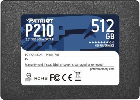 SSD Patriot P210 512GB 2.5" 7mm SATAIII 3D QLC