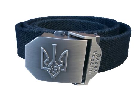 Черный ремень Тризуб Украина, Вм-001