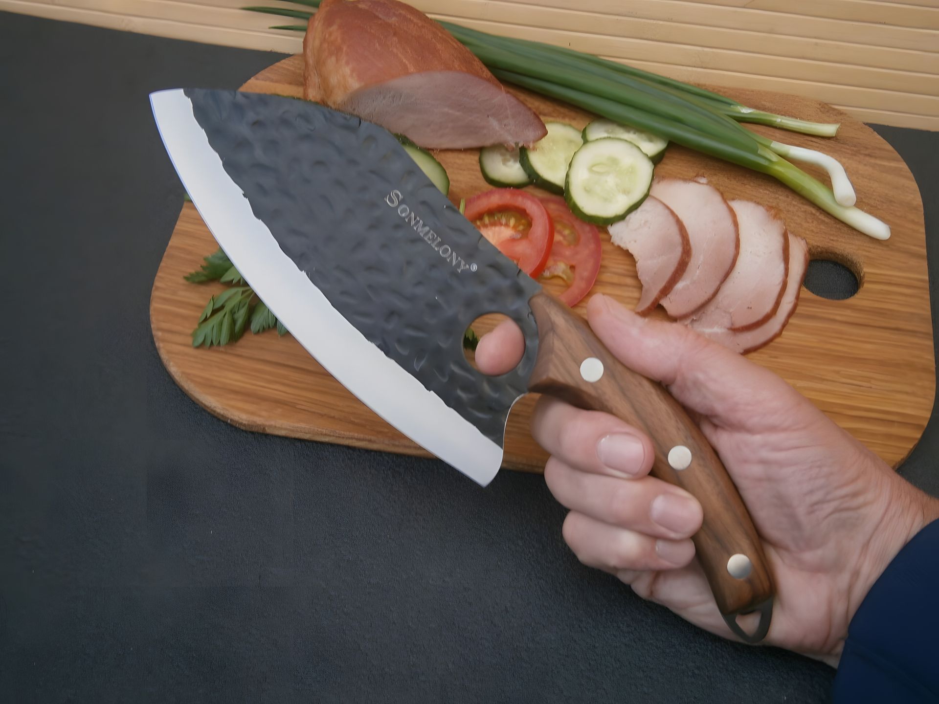 Ніж - сокира кухонний кухарський Шеф Sonmelony RT-10-ВМ / 29 см Ніж - сокира кухонний кухарський Шеф Sonmelony RT-10-ВМ / 29 см