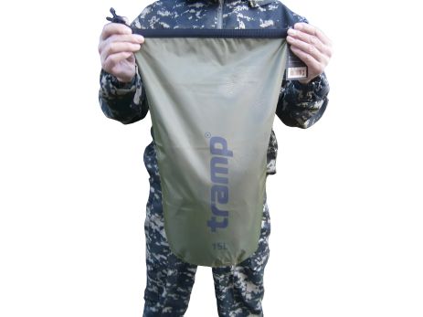 Водостійкий гермомішок Tramp ВМ-TRA-112-olive 15 літрів Водостійкий гермомішок Tramp ВМ-TRA-112-olive 15 літрів