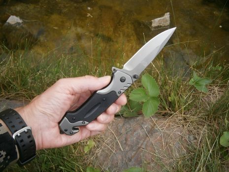 Нож EDC Wolf АК-3626 c стропорезом и стеклобоем, 23 см