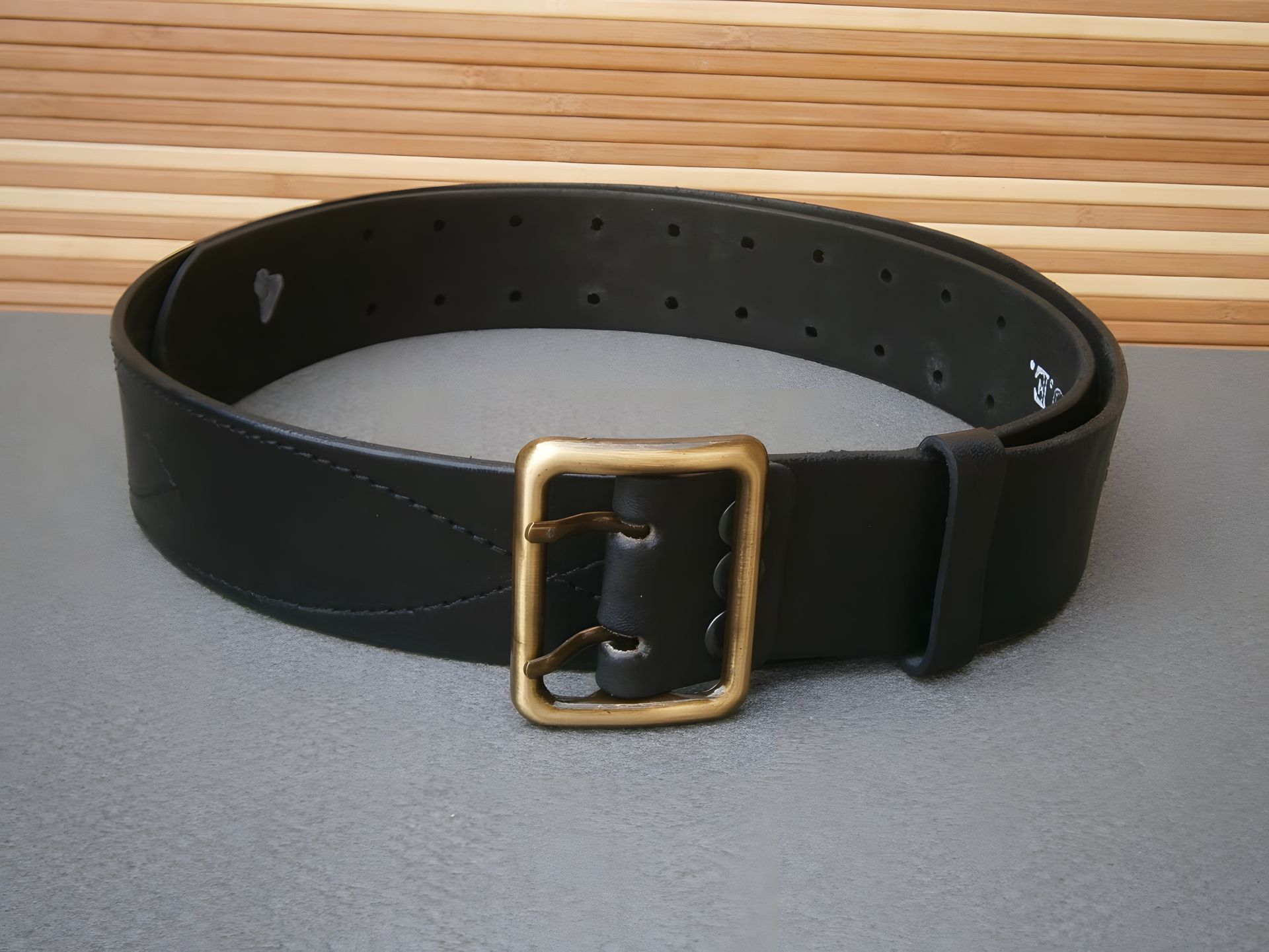 Ремень офицерский Premium Lux натуральная кожа черный №2 Ремень офицерский Premium Lux натуральная кожа черный №2