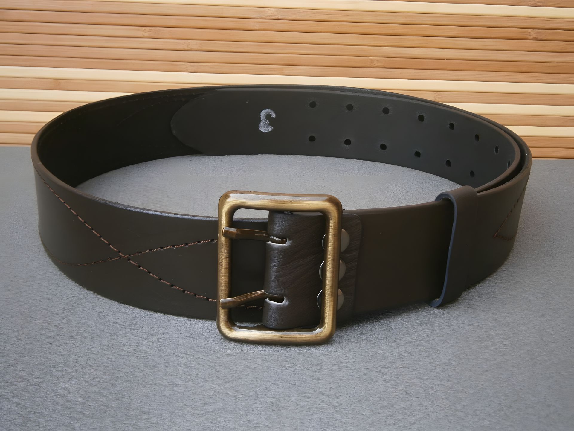 Офіцерський ремінь Рremium Lux №3 коричневий натуральна шкіра Офіцерський ремінь Рremium Lux №3 коричневий натуральна шкіра