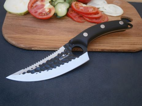 Ніж кухарський Sonmelony Chef К-03-А фултанг із серейтором 27 см 4 мм
