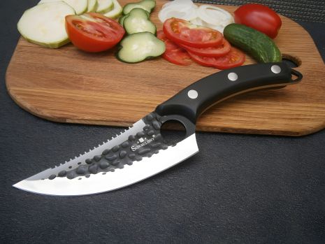 Кухонный нож Шеф Sonmelony К-01-ВМ фултанг с серрейтором / 27 см Кухонный нож Шеф Sonmelony К-01-ВМ фултанг с серрейтором / 27 см