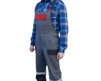 Серый рабочий полукомбинезон Профессионал Комбо -ВМ со светоотражающей полосой
