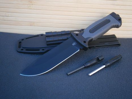 Ніж для полювання, риболовлі та туризму Wolf 4018А 27 см кресало точилка свисток
