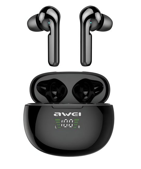 Навушники Bluetooth AWEI T15P TWS IPX5 | BT5.1, 45/390mAh, 7Hours | black Навушники Bluetooth AWEI T15P TWS IPX5 | BT5.1, 45/390mAh, 7Hours | black