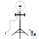 Кільцева USB RGBW LED лампа Puluz PKT3055B 10.2" з штативом 1.65 м