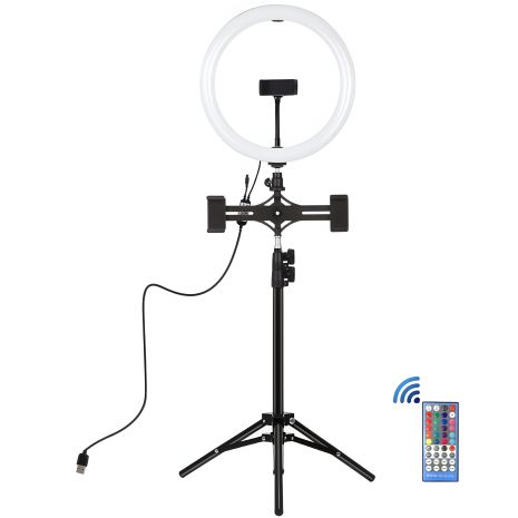 Кільцева USB LED лампа Puluz PKT3068B 11.8" + штатив 1.1 м Кільцева USB LED лампа Puluz PKT3068B 11.8" + штатив 1.1 м