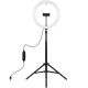 Кільцева USB LED лампа Puluz PKT3061B 11.8" + штатив 1.65 м