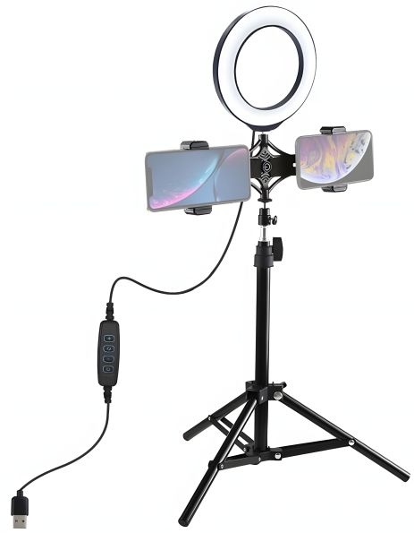 USB LED кольцевая лампа Puluz PKT3037 6.2" + 70 cм штатив