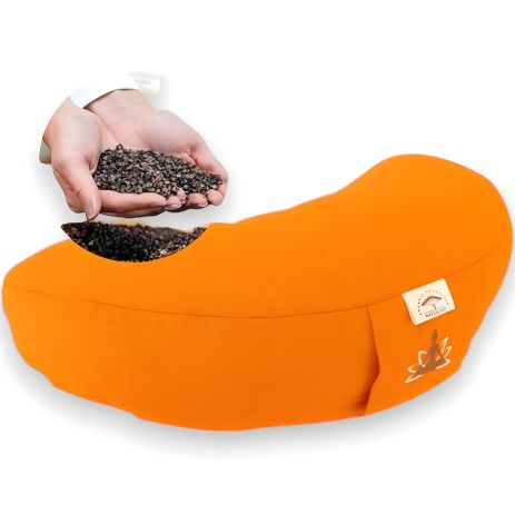 Болстер-подушка для йоги та медитації IDEIA з гречаною лузгою 46х25х10 см, помаранчева (8-30233*010)