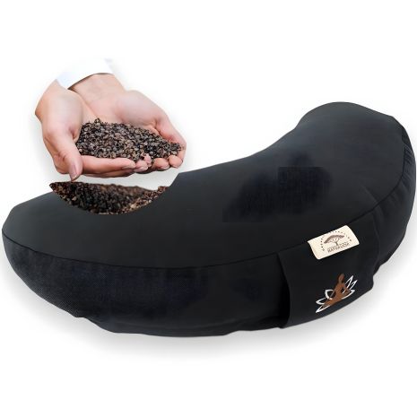 Болстер подушка для йоги та медитації IDEIA, з гречаною лузгою 46х25х10 см чорна (8-30233*006) Болстер подушка для йоги та медитації IDEIA, з гречаною лузгою 46х25х10 см чорна (8-30233*006)
