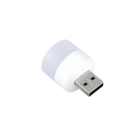 USB LED лампочка циліндрична, тепле світло White