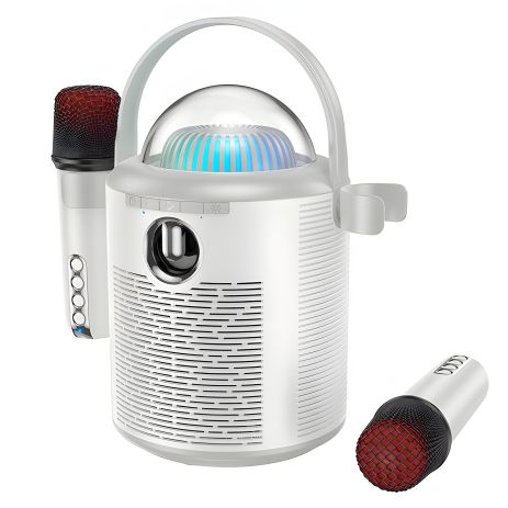 Акустика-караоке HOCO Pearlescent BT speaker with 2mic BS59 |BT5.1, TWS/TF/AUX, 5h| grey Акустика-караоке HOCO Pearlescent BT speaker with 2mic BS59 |BT5.1, TWS/TF/AUX, 5h| grey
